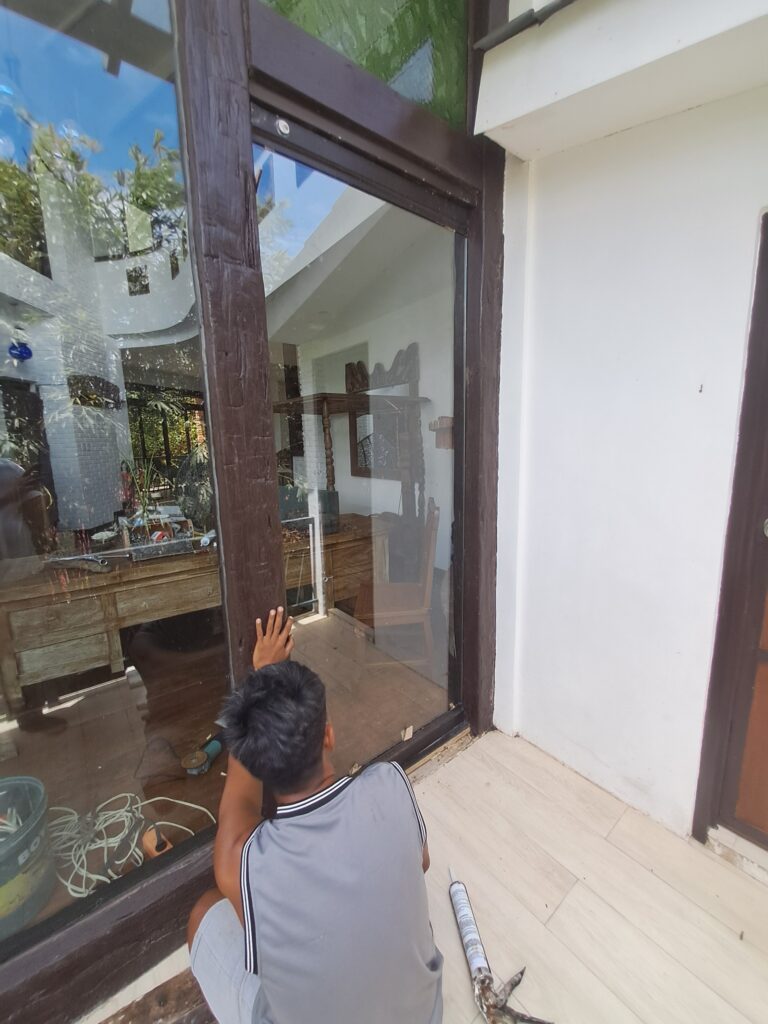 Installing Tempered Glass Door and Fixed Window